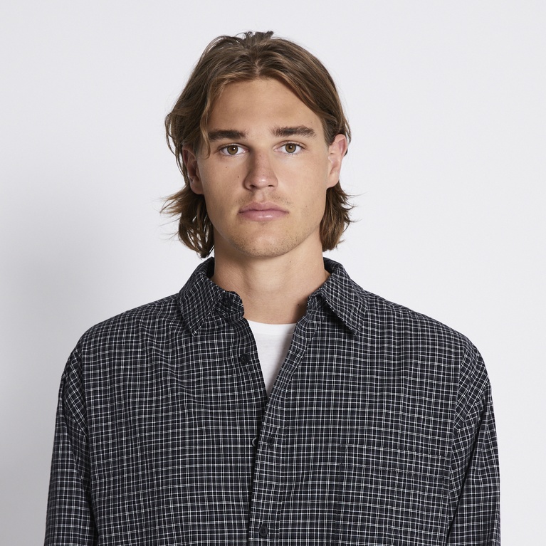 Boxy check shirt "Chicago" Black